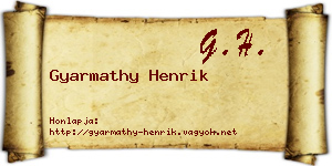Gyarmathy Henrik névjegykártya
